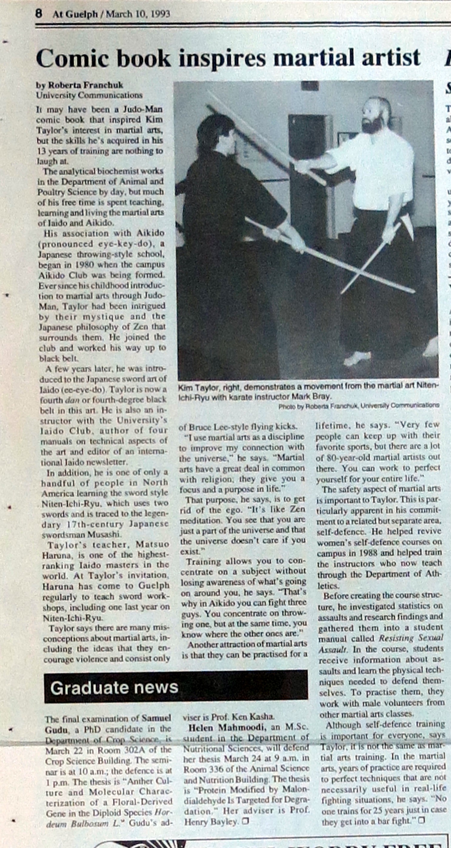 1993 At
                Guelph article